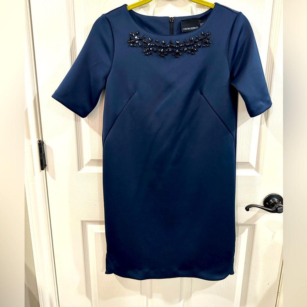 Cynthia Rowley dress. Navy blue size 2.  Below the knee
